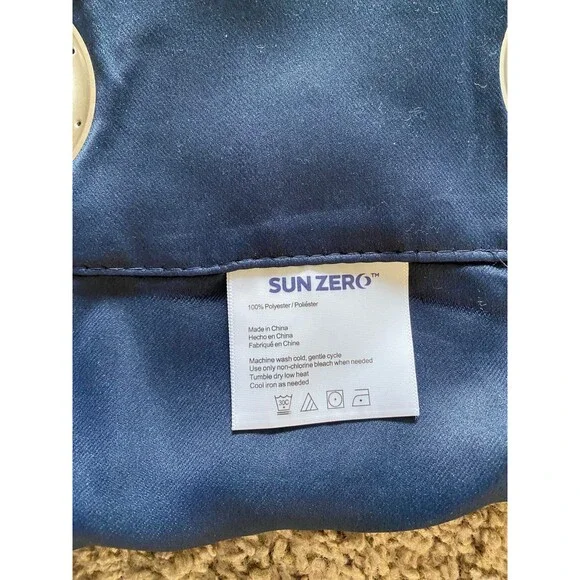 Sun Zero Navy Blue Blackout Grommet Curtain Panel - 54" x 84" Polyester - Picture 5 of 5